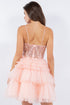 Sweetheart Corset Top Detailed Multi Layered Skirt Cocktail Dress for Women 4/XS-16/3X